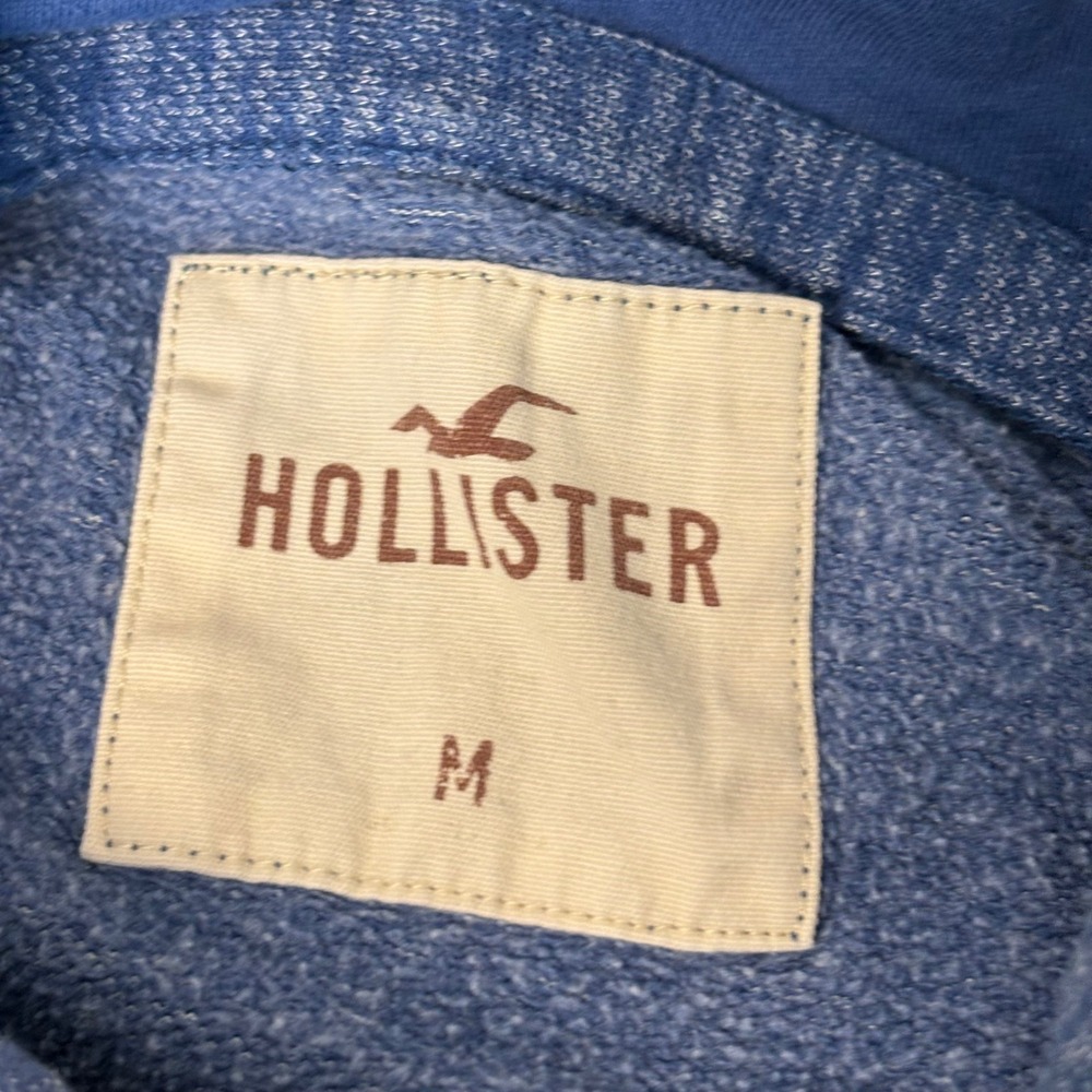 Hollister Mens Blue Marl Space Dye Pullover Hoodie Sweatshirt Size M Logo Y2K - Picture 4 of 10